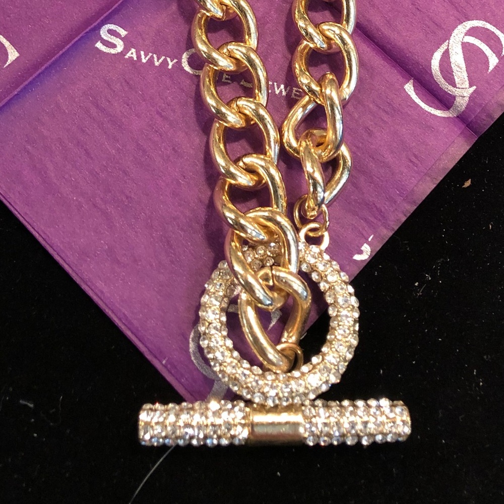 Saavy Cie Cuban Link Necklace Yellow Gold Toggle